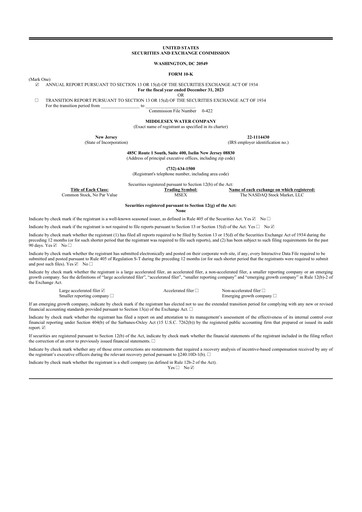 Vorschaubild Middlesex Water Company
 10-K Jahresbericht 2023