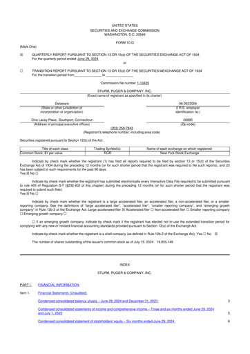Thumbnail Sturm, Ruger & Co 10-Q Quarterly Report FY2024 