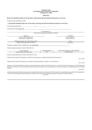 Miniature EVI Industries 10-K Rapport annuel 2024