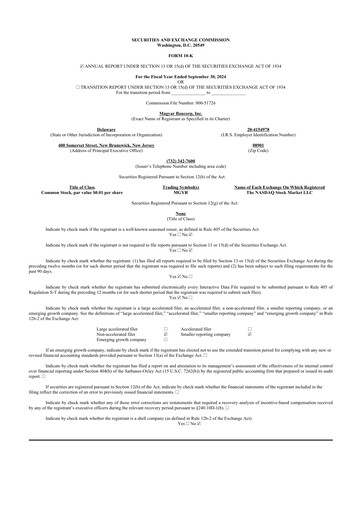 Thumbnail Magyar Bancorp 10-K Annual Report 2024