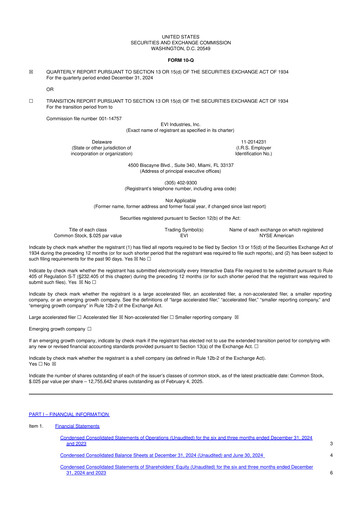 Miniature EVI Industries 10-Q Rapport trimestriel 2025 