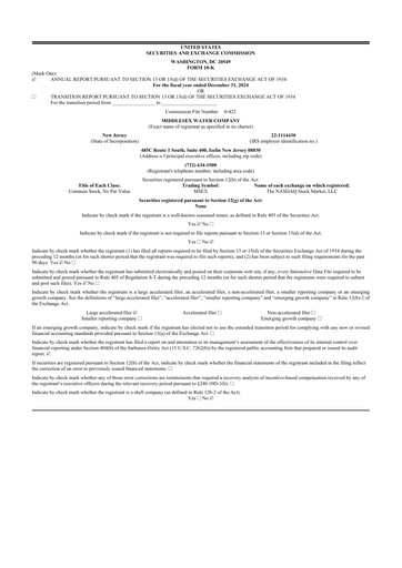 Vorschaubild Middlesex Water Company
 10-K Jahresbericht 2024