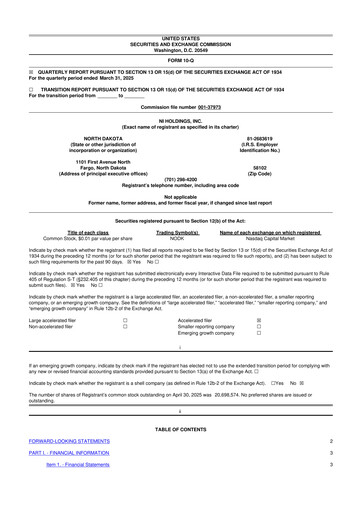 Thumbnail NI Holdings
 10-Q Quarterly Report FY2025 