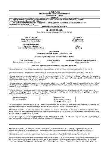 Miniature NI Holdings
 10-K Rapport annuel 2025