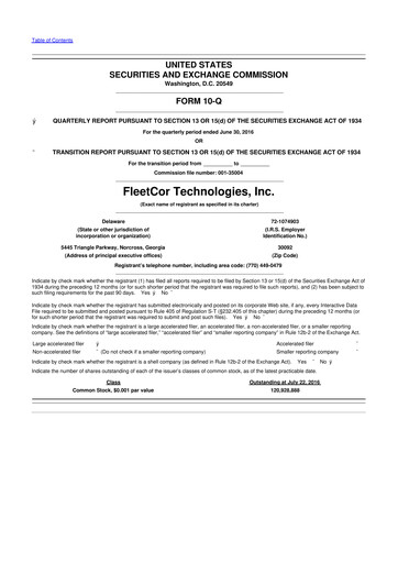 Thumbnail Corpay 10-Q Quarterly Report FY2016 