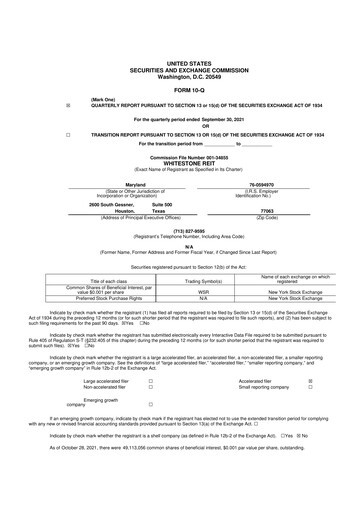 Thumbnail Whitestone REIT 10-Q Quarterly Report FY2021 
