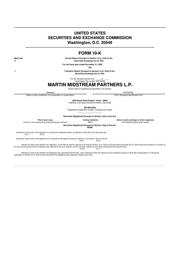 Thumbnail Martin Midstream Partners 10-K Annual Report 2025