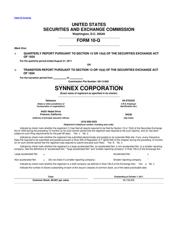 Vorschaubild TD Synnex 10-Q Quartalsbericht 2011 