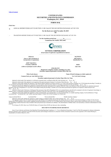 Thumbnail TD Synnex 10-K Annual Report 2015