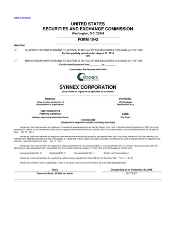 Vorschaubild TD Synnex 10-Q Quartalsbericht 2016 