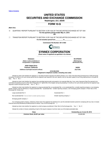 Vorschaubild TD Synnex 10-Q Quartalsbericht 2018 