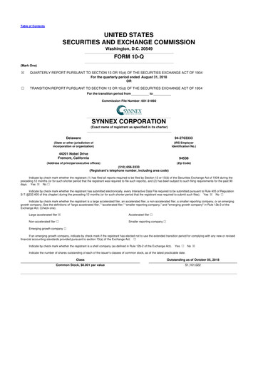 Vorschaubild TD Synnex 10-Q Quartalsbericht 2018 