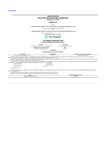 Vorschaubild TD Synnex 10-Q Quartalsbericht 2023 