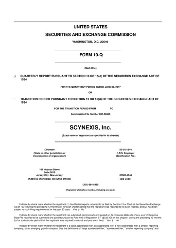 Thumbnail SCYNEXIS 10-Q Quarterly Report FY2017 