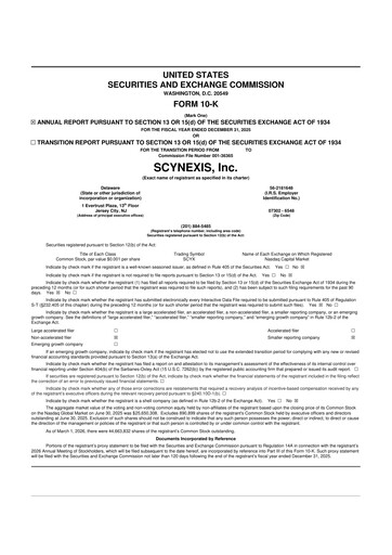 Thumbnail SCYNEXIS 10-K Annual Report 2025