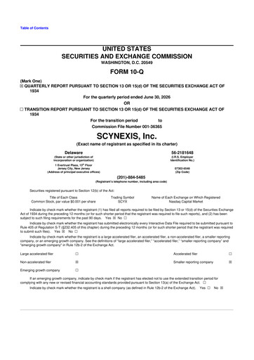 Thumbnail SCYNEXIS 10-Q Quarterly Report FY2026 