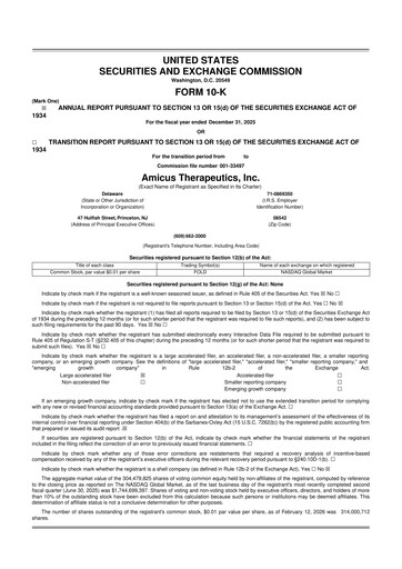 Thumbnail Amicus Therapeutics
 10-K Annual Report 2025