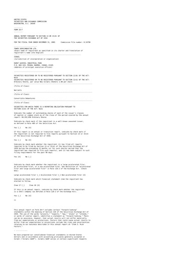 Thumbnail Tower Semiconductor 20-F Annual Report 