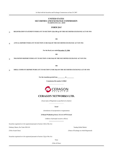 Thumbnail Ceragon Networks 20-F Annual Report 