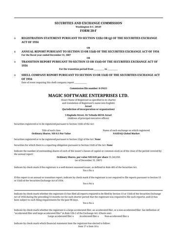 Vorschaubild Magic Software 20-F Jahresbericht 