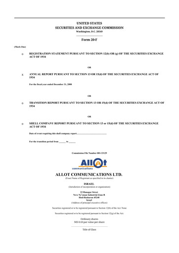 Thumbnail Allot 20-F Annual Report 