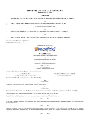 Thumbnail Perion Network 20-F Annual Report 