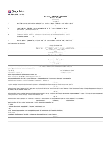Thumbnail Check Point Software 20-F Annual Report 