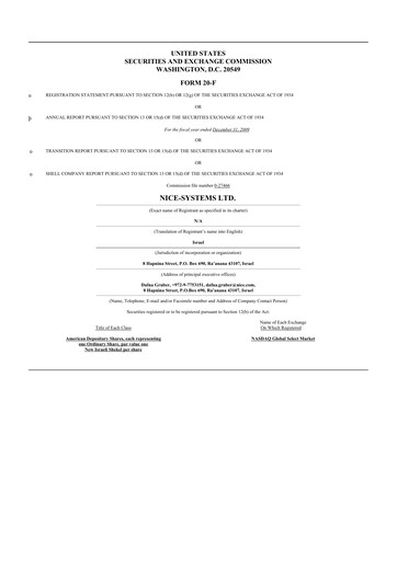 Thumbnail NICE 20-F Annual Report 