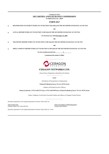 Thumbnail Ceragon Networks 20-F Annual Report 