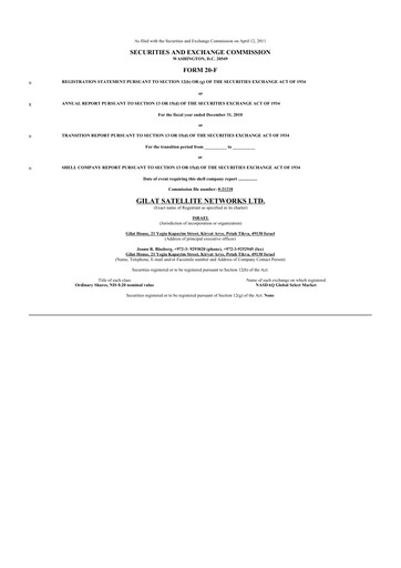 Thumbnail Gilat Satellite Networks 20-F Annual Report 