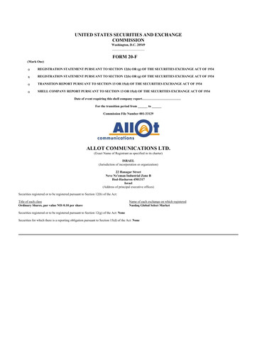 Thumbnail Allot 20-F Annual Report 2013