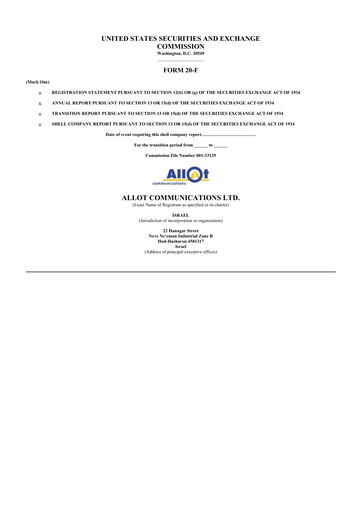 Thumbnail Allot 20-F Annual Report 2014