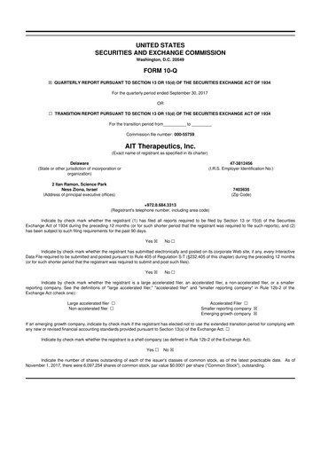 Thumbnail Beyond Air 10-Q Quarterly Report FY2017 