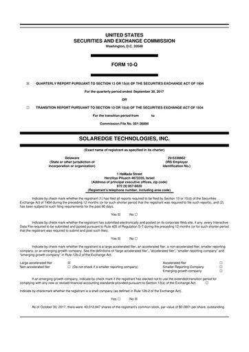 Thumbnail SolarEdge 10-Q Quarterly Report FY2017 