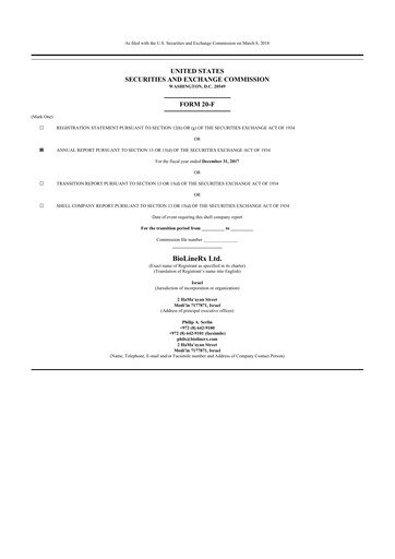 Thumbnail BioLineRx 20-F Annual Report 2017