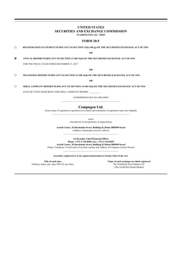 Thumbnail Compugen 20-F Annual Report 2017