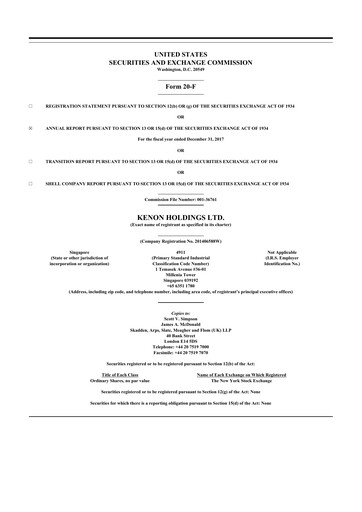 Thumbnail Kenon Holdings 20-F Annual Report 2017