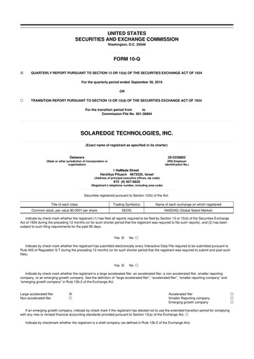 Thumbnail SolarEdge 10-Q Quarterly Report FY2019 