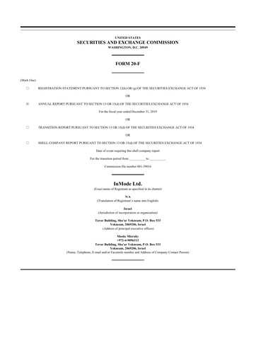 Thumbnail InMode 20-F Annual Report 2019