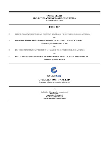 Thumbnail CyberArk Software 20-F Annual Report 2019