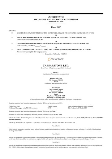 Thumbnail Caesarstone
 20-F Annual Report 2019