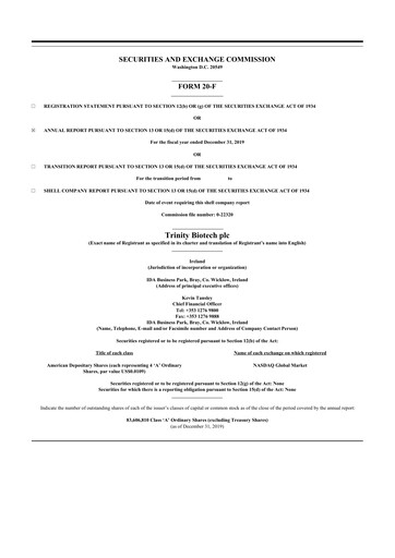 Thumbnail Trinity Biotech
 20-F Annual Report 2019