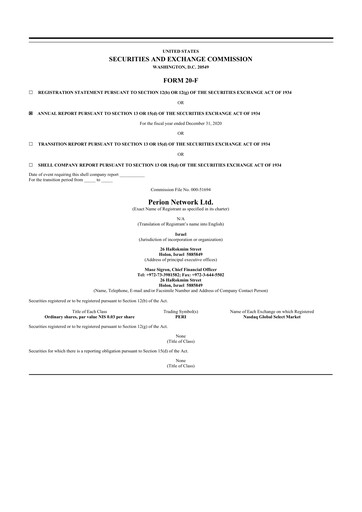 Thumbnail Perion Network 20-F Annual Report 2020