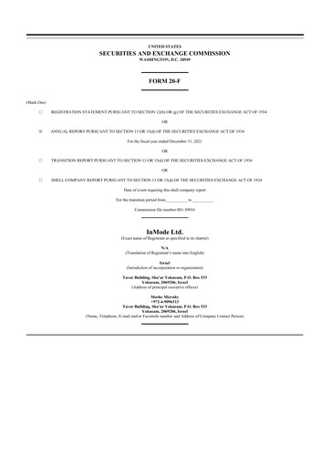 Thumbnail InMode 20-F Annual Report 2021