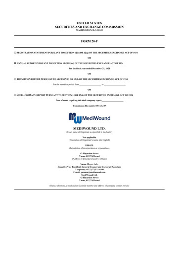 Thumbnail MediWound 20-F Annual Report 2021