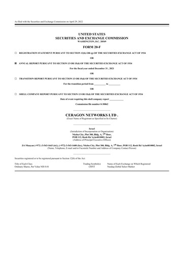 Thumbnail Ceragon Networks 20-F Annual Report 2021