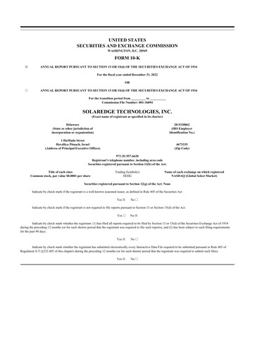 Thumbnail SolarEdge 10-K Annual Report 2022