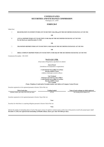 Thumbnail Nayax 20-F Annual Report 2022