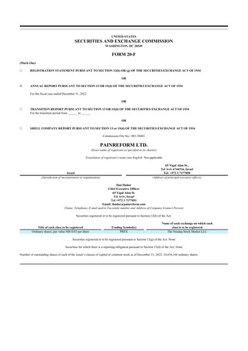 Thumbnail PainReform 20-F Annual Report 2022