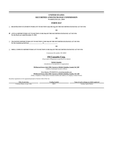 Miniature IM Cannabis 20-F Rapport annuel 2022